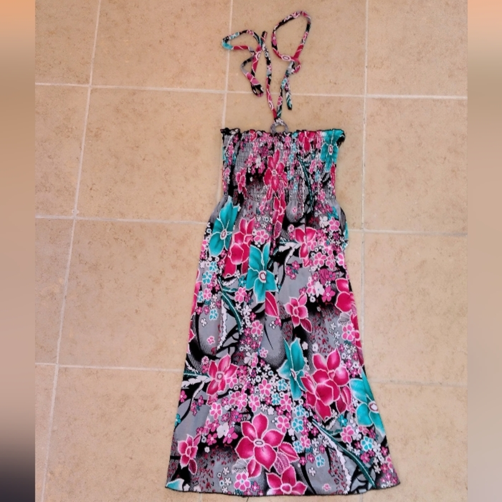 Girl's Jonathan Martin Summer Hawaiian Floral Halter Dress Size L